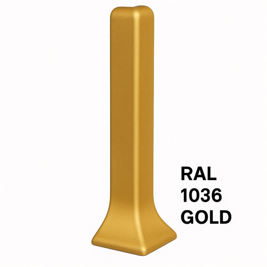 Угол наружный 100 мм для алюминиевого плинтуса RAL 1036 GOLD