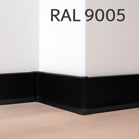 Фурнитура 40 мм металлическая для алюминиевого плинтуса черная RAL 9005