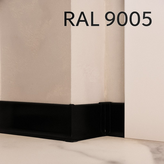 Фурнитура 40 мм металлическая для алюминиевого плинтуса черная RAL 9005