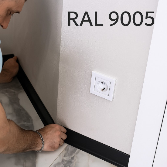 Фурнитура 40 мм металлическая для алюминиевого плинтуса черная RAL 9005