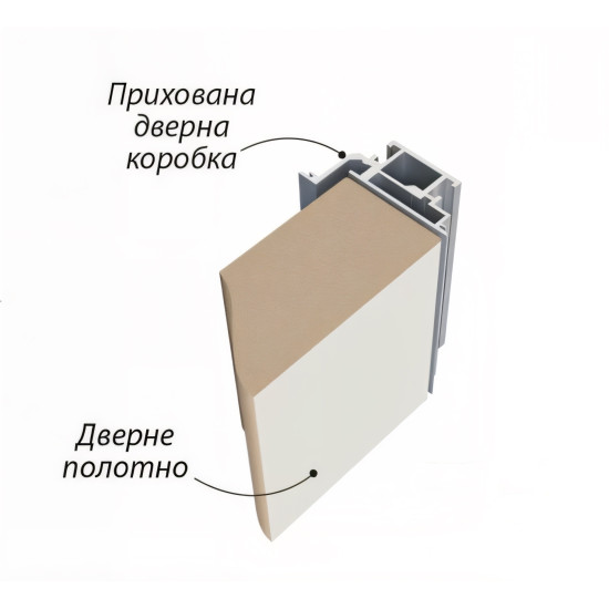 Полотно дверное скрытого монтажа – алюминиевый профиль каркаса дверного полотна, без покрытия